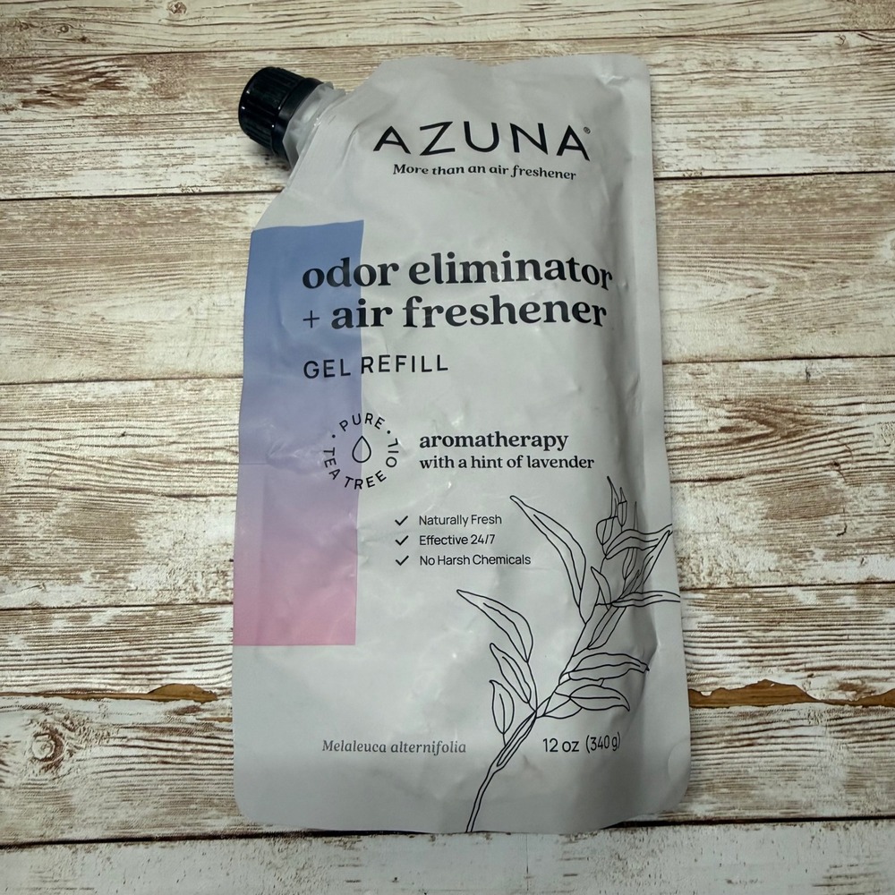 Azuna Odor Eliminator Air Freshener Gel Refill 8 oz AromaTherapy  Tea Tree Oil